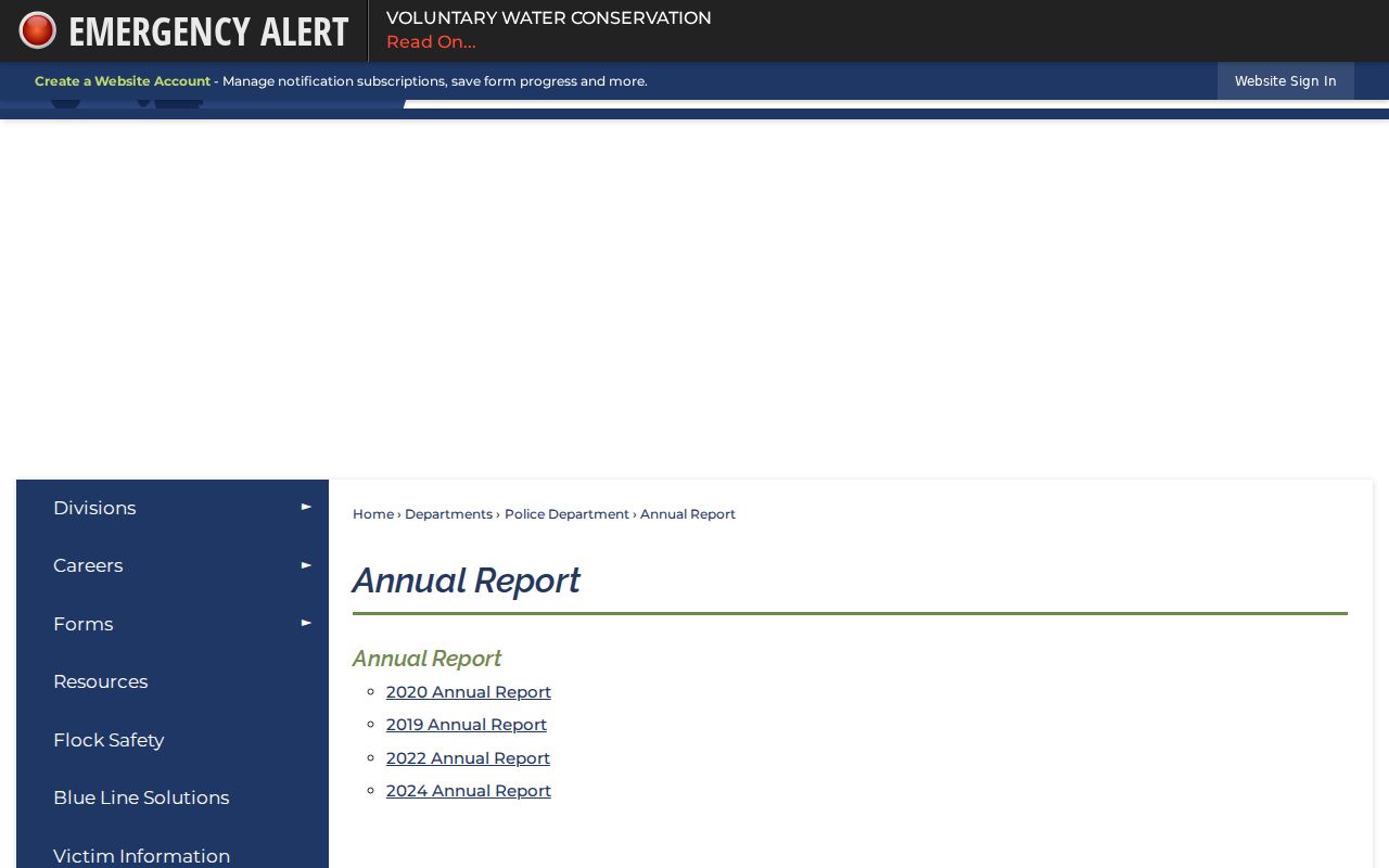 Front Royal criminal history official police annual report library for Warren County