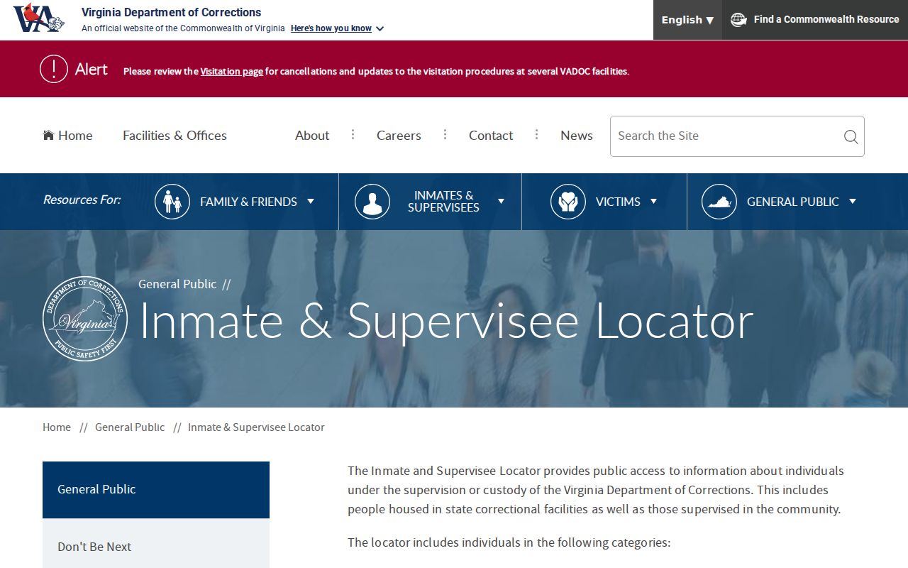 VADOC locator for Warren County criminal custody and supervision records