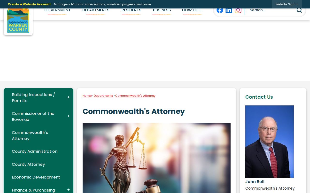 Warren County criminal court case prosecutor contact source