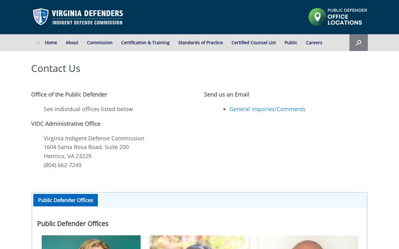 Warren County criminal court case public defender contact
