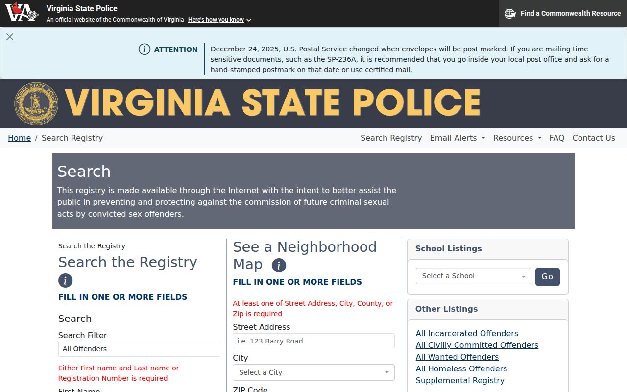 Warren County sex offender registry search and neighborhood map controls